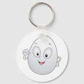 Happy Egg mit Gesichtsausdruck Schlüsselanhänger (Rückseite)