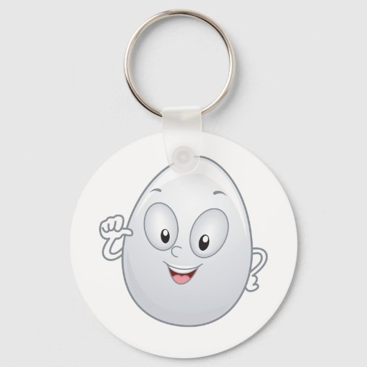 Happy Egg mit Gesichtsausdruck Schlüsselanhänger (Rückseite)