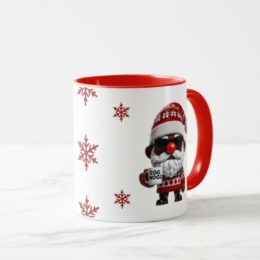 Happy Egg Nogg Elf Red Christmas Tasse (VorderseiteRechts)