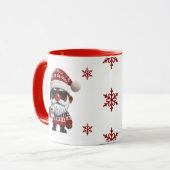 Happy Egg Nogg Elf Red Christmas Tasse (Vorderseite Links)