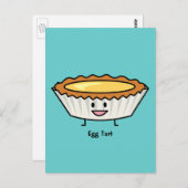 Happy Egg Tart Custard Kruste Chinesischer Dessert Postkarte (Vorne/Hinten)