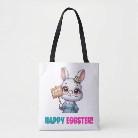 Happy Eggster - Funny Blume Tasche (Vorderseite)