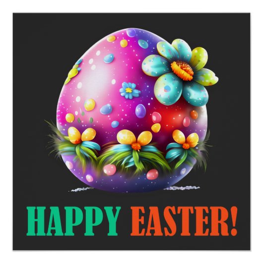 Happy Eggster - Ostereier Niedlich Poster (Vorderseite)