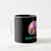 Happy Eggster - Ostereier Niedlich Zweifarbige Tasse (Vorderseite Links)