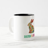 Happy Eggster - Ostereier Zweifarbige Tasse (Vorderseite Links)