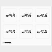 Happy Ehefrau glückliches Leben Quadratischer Aufkleber (Blatt)