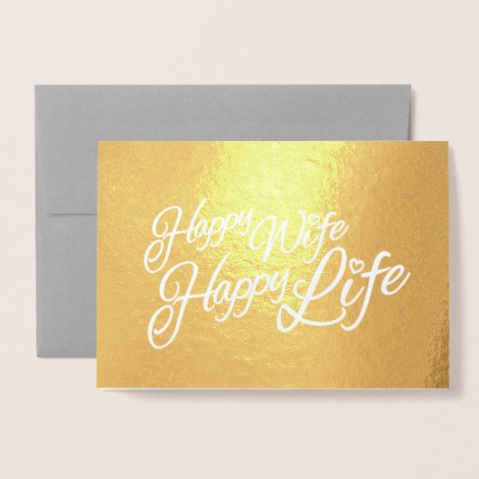 Happy Ehefrau glückliches Leben Slogan Text Grafik Folienkarte (Vorderseite mit Umschlag)