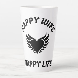 Happy Ehefrau Happy Life Angel Wings Latte Tasse