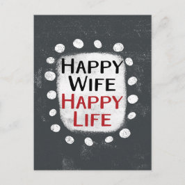 Happy Ehefrau Happy Life Postcard Postkarte