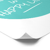 Happy Ehefrau Happy Life Sprichwort Aquamarin Spot Poster (Ecke)