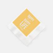 Happy Ehefrau Happy Life Sprichwort Gelb Serviette (Ecke)