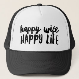 Happy Ehefrau Happy Life Trucker Hat Truckerkappe
