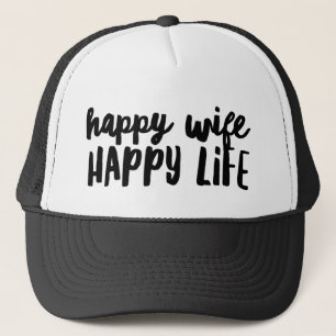 Happy Ehefrau Happy Life Trucker Hat Truckerkappe