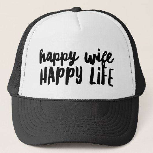 Happy Ehefrau Happy Life Trucker Hat Truckerkappe (Vorderseite)
