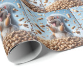 Happy Eichhörnchen in einem Fach aus Erdnuss Geschenkpapier (Rolleneckpunkt)