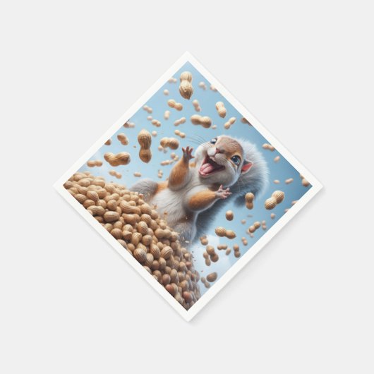 Happy Eichhörnchen in einem Fach aus Erdnuss Serviette (Ecke)