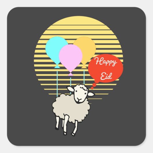 Happy Eid Al-Adha Quadratischer Aufkleber (Vorderseite)