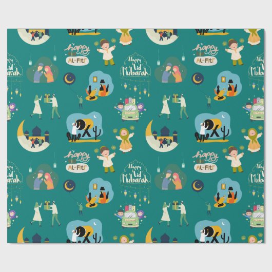 Happy Eid Al-Fitr Mubarak Geschenkpapier (Flach)