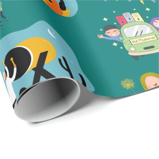 Happy Eid Al-Fitr Mubarak Geschenkpapier (Rolleneckpunkt)