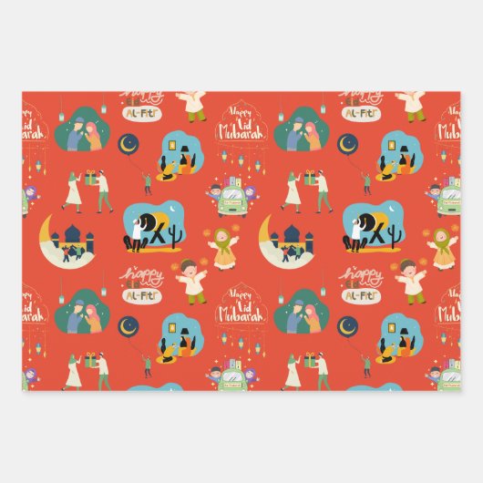 Happy Eid Al-Fitr Mubarak Geschenkpapier Set (Vorderseite 3)
