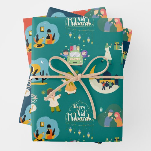 Happy Eid Al-Fitr Mubarak Geschenkpapier Set (Beispiel)