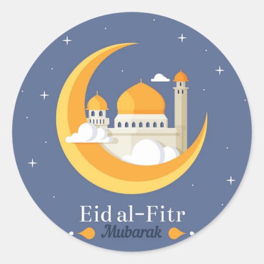 Happy Eid Al Fitr Runder Aufkleber (Vorderseite)
