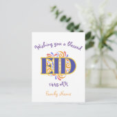 Happy Eid Custom Postkarte (Stehend Vorderseite)