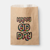 Happy Eid Day Gruß Regenbogenfarben Typografie Geschenktütchen (Vorderseite)