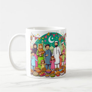 Happy Eid Family Funny feiert Design Kaffeetasse