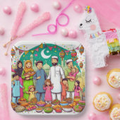 Happy Eid Family Funny feiert Design Pappteller (Party)