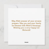 Happy Eid Holiday Card Feiertagskarte (Rückseite)