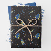 Happy Eid Kids Blue Moon Lantern Muster Zitat Geschenkpapier Set (Beispiel)