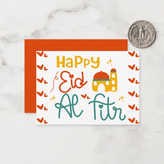 Happy Eid Mitteilungskarte (Vorderseite/Rückseite Beispiel)
