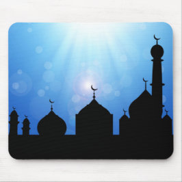 Happy Eid Moschee mit Sonnenrochen Mousepad