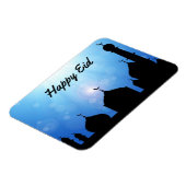 Happy Eid Moschee mit Sonnenstrahlen - Flexibles M Magnet (Linke Seite)