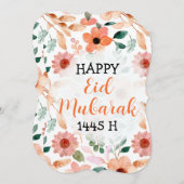 Happy Eid Mubarak 1445 H Custom Grußkarte Einladung (Vorne/Hinten)