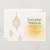 Happy Eid Mubarak - Arabische Scripting Post Card Postkarte (Vorne/Hinten)