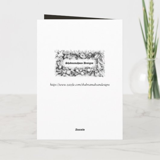 Happy Eid Mubarak Brown und Golden Crescent Karte (Rückseite)