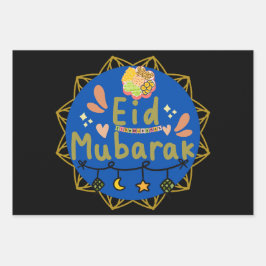 Happy eid Mubarak eid al fitr Geschenkpapier Set