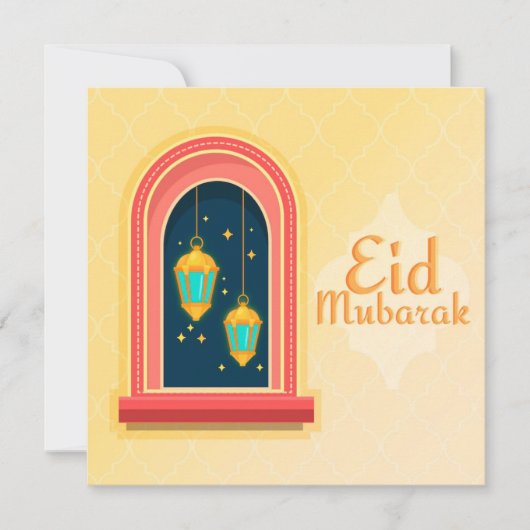 Happy Eid Mubarak Golden Feiertagskarte (Vorderseite)