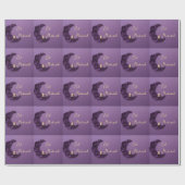 Happy Eid Mubarak Purple Crescent Wrapping  Paper  Geschenkpapier (Flach)