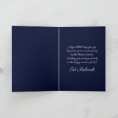 Happy Eid Mubarak Sparkling White Moon Stars Blau Karte (Innenseite)