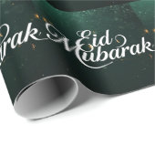 Happy Eid Mubarak White Elegant  Wrapping Paper  Geschenkpapier (Rolleneckpunkt)