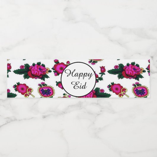 Happy Eid Wasserflaschenetikett (Einzelnes Label)