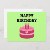 Happy Eight-Bit Birthday Pixel Art Einladungspostkarte (Vorne/Hinten)