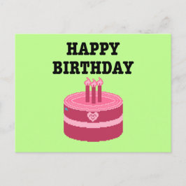 Happy Eight-Bit Birthday Pixel Art Einladungspostkarte