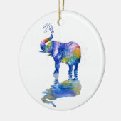 Happy Elefant Aquarell Keramik Ornament (Links)