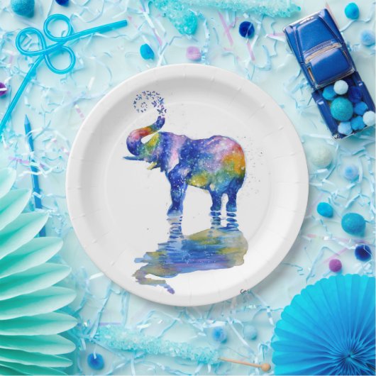 Happy Elefant Aquarell Pappteller (Party)