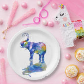 Happy Elefant Aquarell Pappteller (Party)