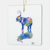 Happy Elefant Water Color Malerei Keramik Ornament (Links)
